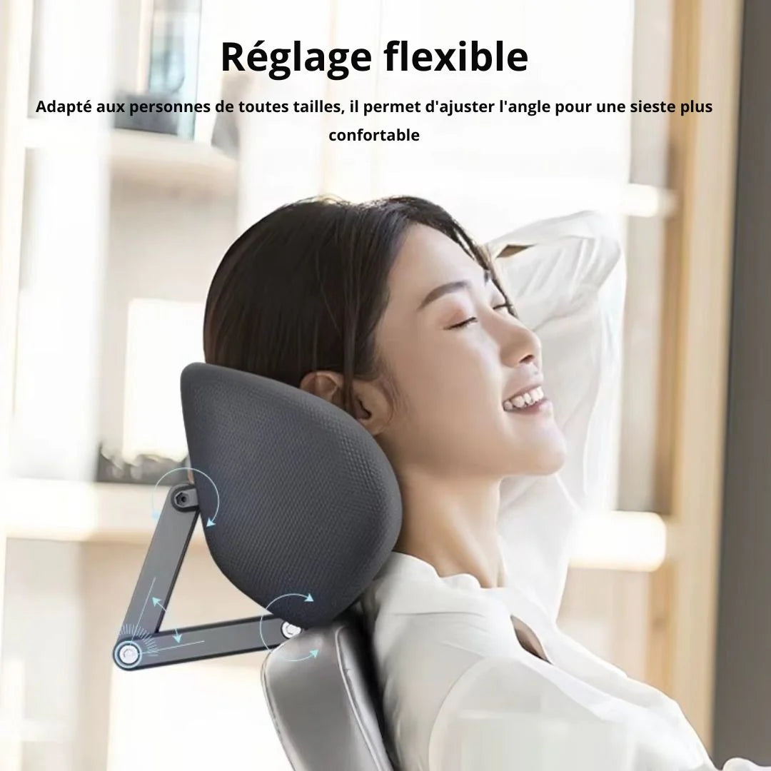 Appui-tête Réglable Ergonomique pour Chaise de Bureau – Soutien Cervical et Lombaire Rétractable