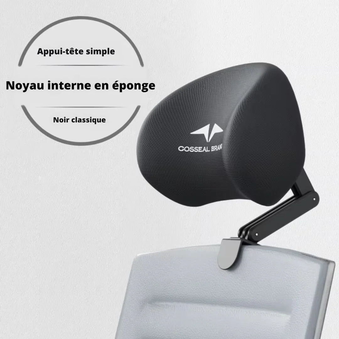 Appui-tête Réglable Ergonomique pour Chaise de Bureau – Soutien Cervical et Lombaire Rétractable