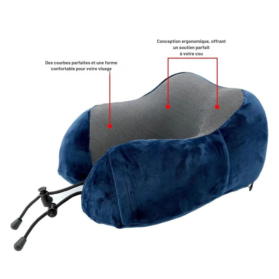Oreiller de Voyage Cervical en Forme de U – Mousse à Mémoire de Forme