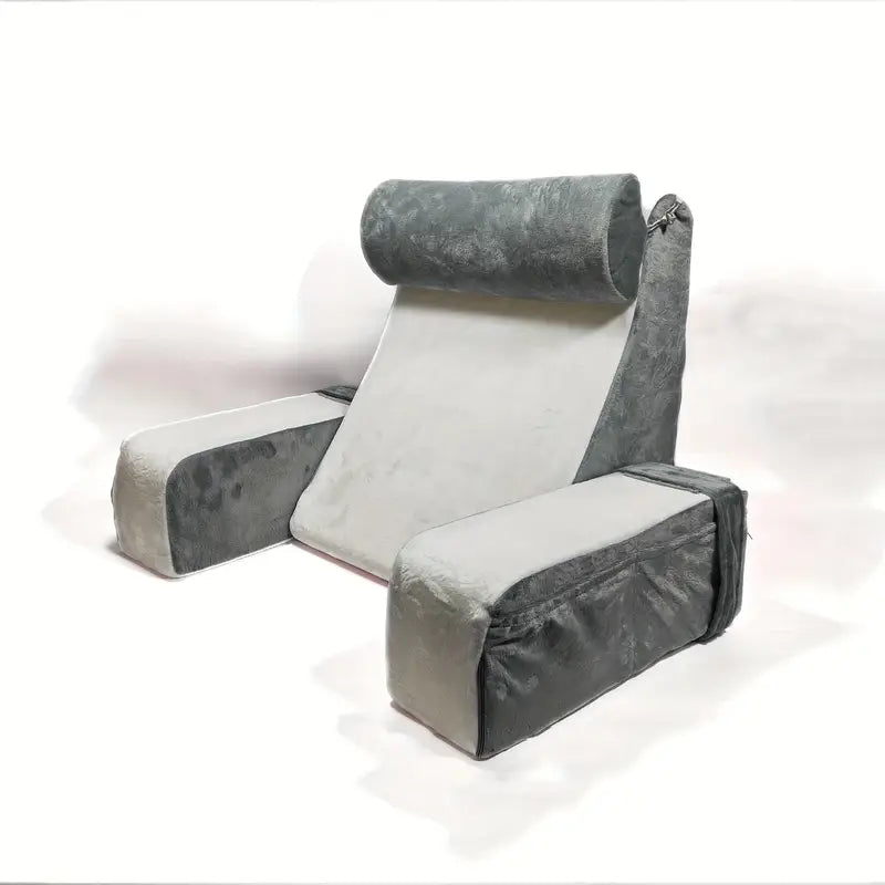 Oreiller de Lecture en Velours Corail - Soutien Confortable avec Accoudoirs