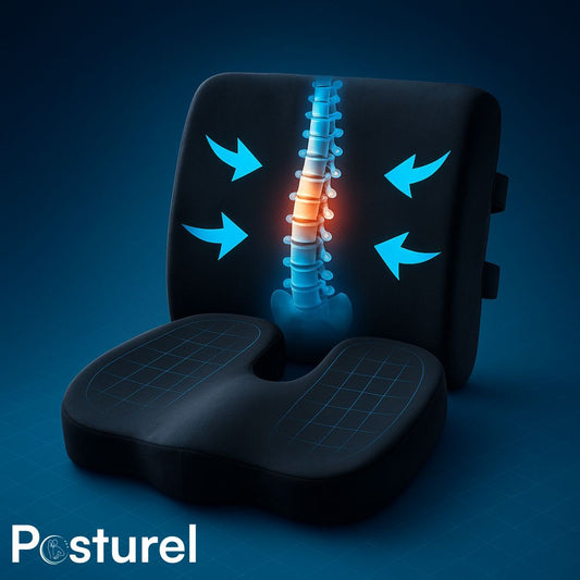 Coussin érgonomique Coccyx et soutien lombaire 2-en-1