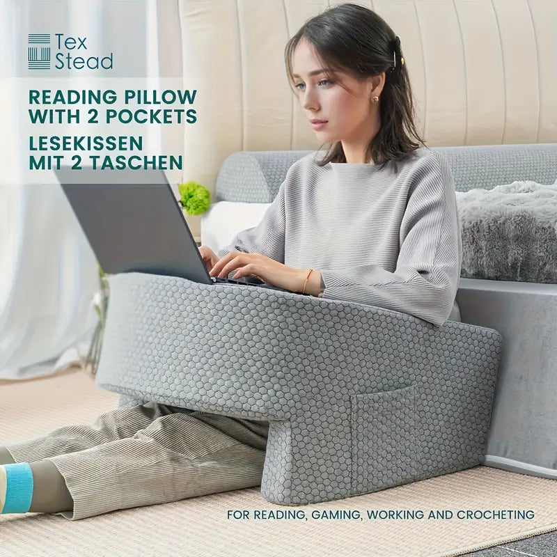 Oreiller de Lecture Extra Large avec Accoudoirs – Soutien Ergonomique